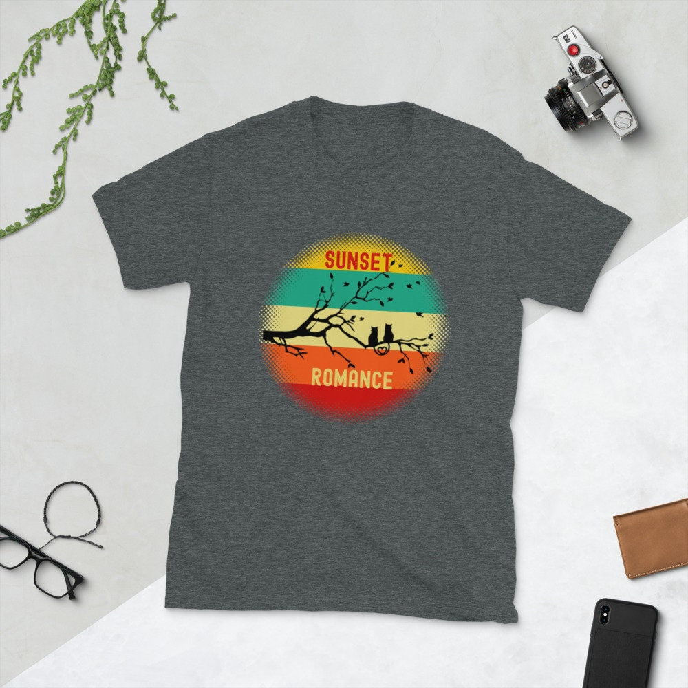 Cats Sunset Romance | Short-Sleeve Unisex T-Shirt