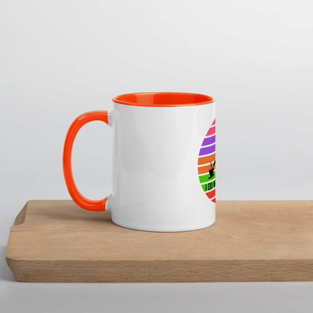 I Do What I Like | Funny Cat Retro Sunset Graphic | Mug with Color Inside
