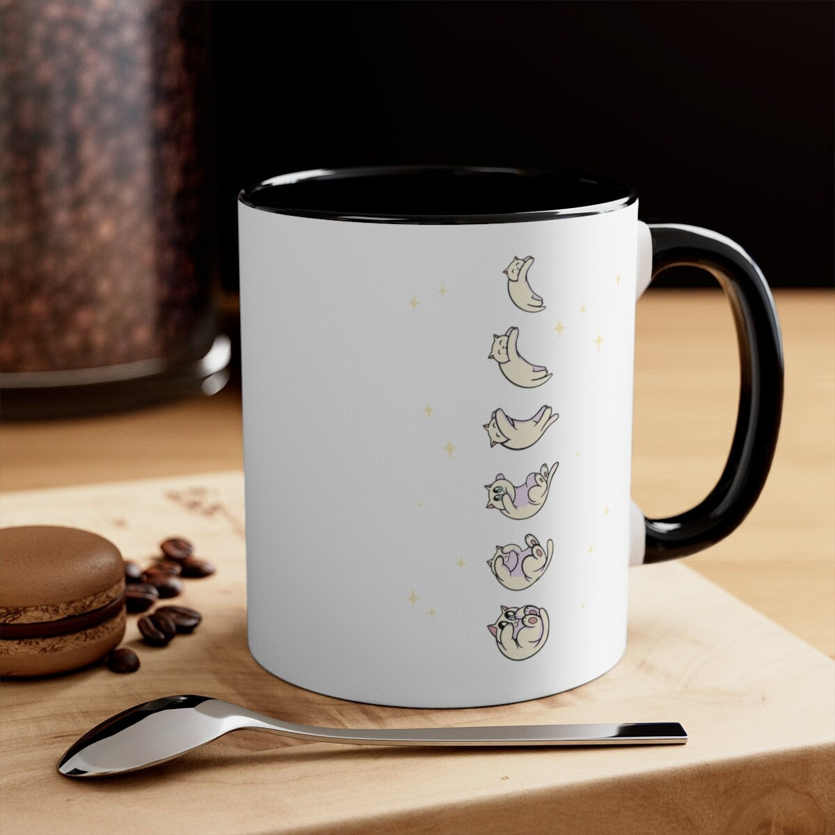 Celestial Cat Mug, Cat Lovers, Moons, Moon Phases, Cat Dad Mom, Cat Mug, Cat Present, Gift for Cat Person, Cat Dad Mug