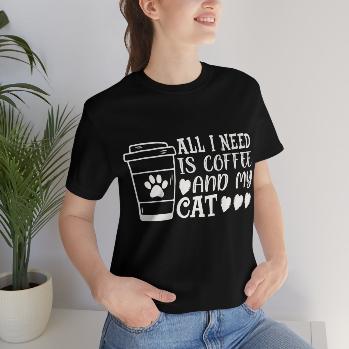All I Need Coffee And My Cat Shirt, Cat Dad Shirt, Cat Mom Shirt, Cat Present, Coffee Lover Shirt