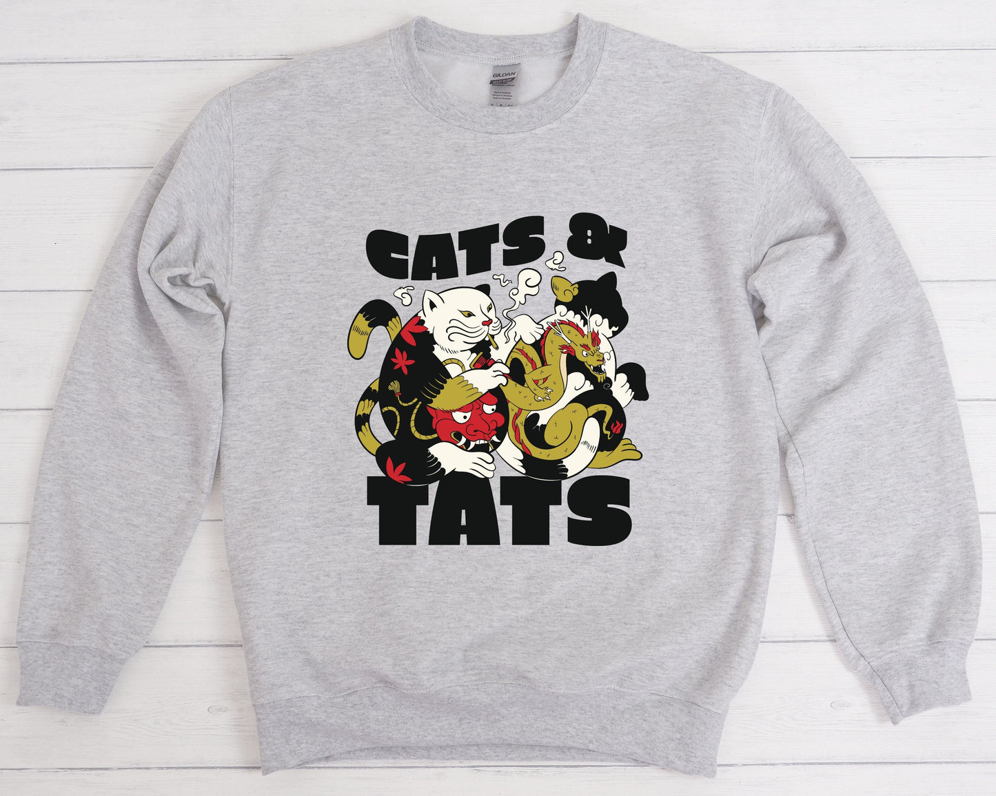 Tats and Cats Sweatshirt, Tattoo Cat Lover Gift, Cat Dad Mom Shirt, Tats and Cats, Funny Cat Lover Gift, Cat Present