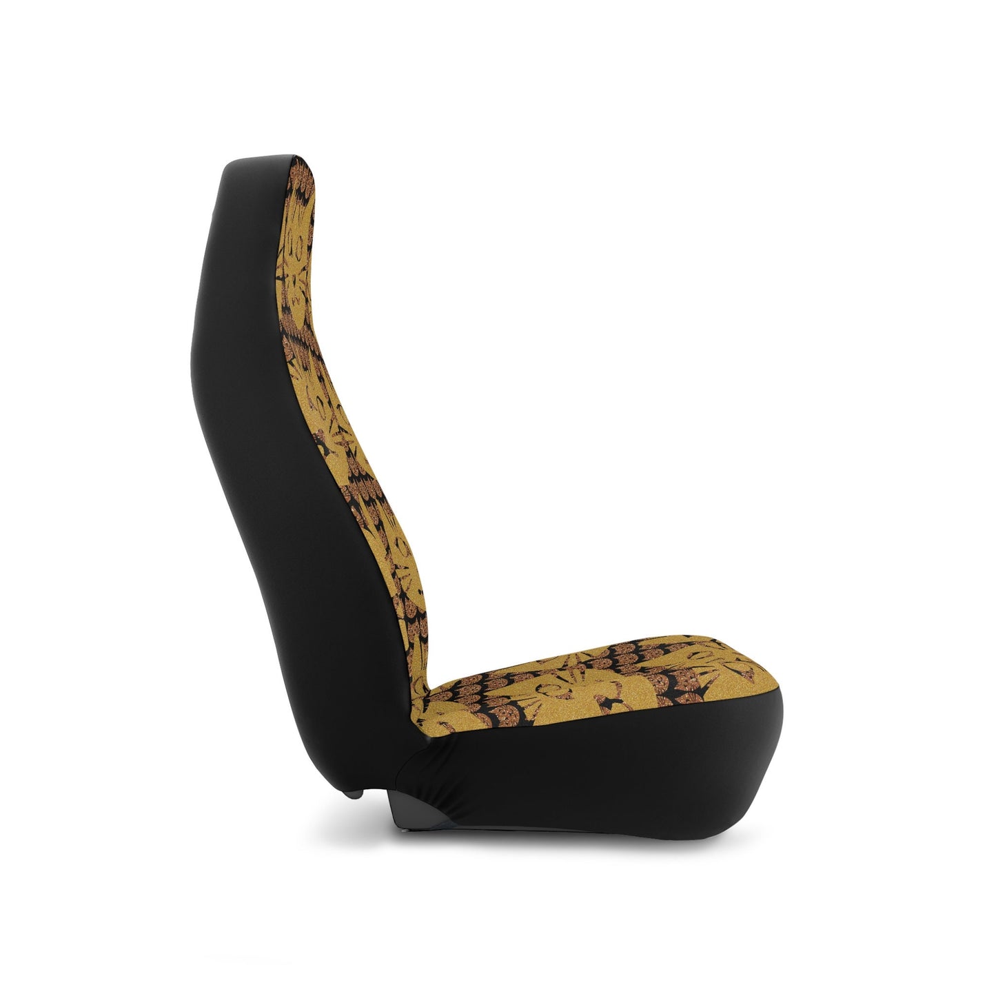 Gold Cat Face Pattern Car Seat Covers Pair, 2 Front Car Seat Covers, Seat Cover for Car, Car Seat Protector, Car Accessory, Cat Lover Gift