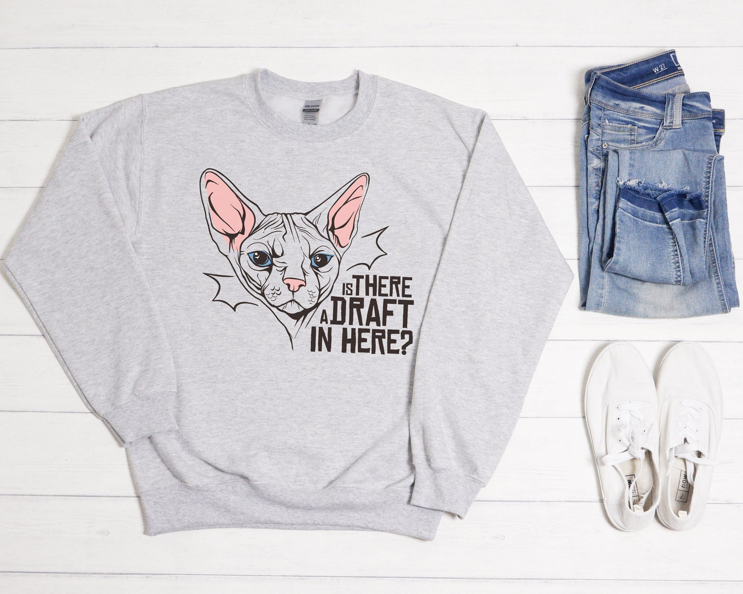 Sphynx Cat Sweatshirt, Funny Cat Shirt, Cat Lover Gift, Gift for Sphynx Cat Lover, Sphyx Shirt, Unisex Heavy Blend Crewneck Sweatshirt