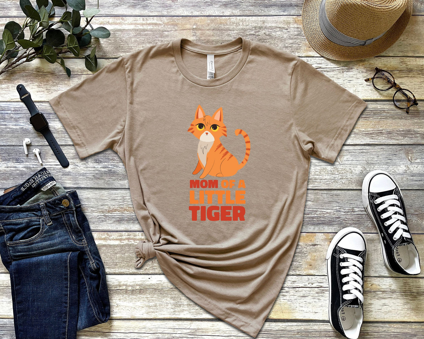Mom of a Little Tiger, Cat Mama Tshirt, Gift for Cat Mom, Mother's Day Gift for Cat Lovers, Unisex Short Sleeve Tee for Her