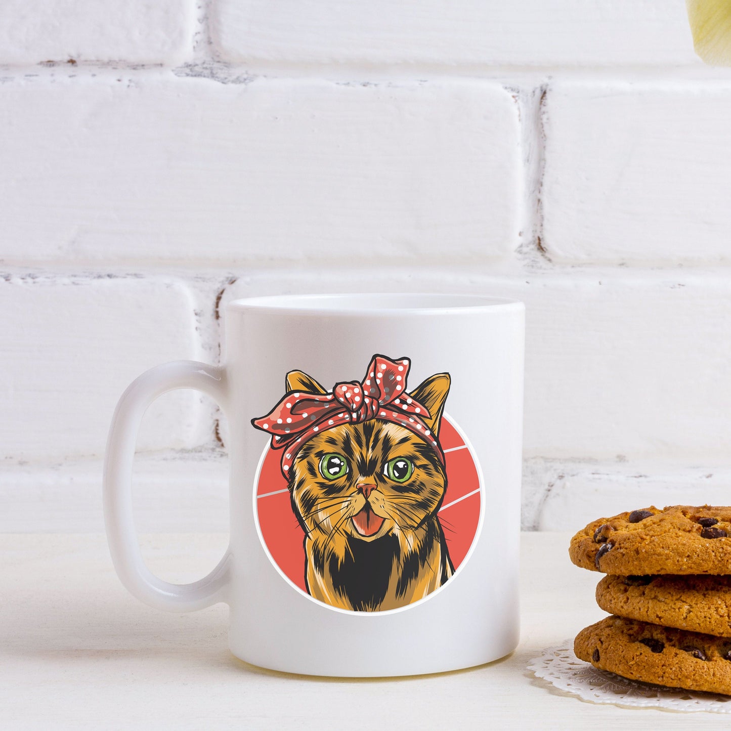 Rosie the Riveter Cat Mug, Gift for Her, Funny Cat Coffee Mug, Gift for Cat Mom, Gift for Cat Dat, Cat Present