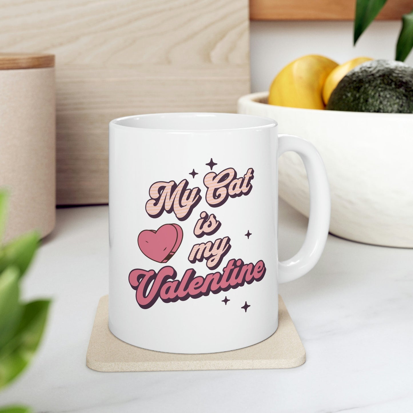 Gift for Cat Lovers, Cat Lover Gift, Tea Mug for Cat Lovers, Valentine's Day Gift, My Cat is My Valentine, Gift for Cat Mom