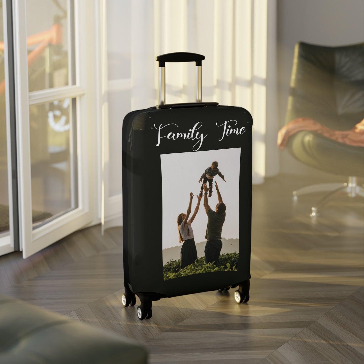 Personalized Pet Photo Luggage Cover Custom Gift for Cat Dog Family Suitcase Cover Luggage Protector Wrap