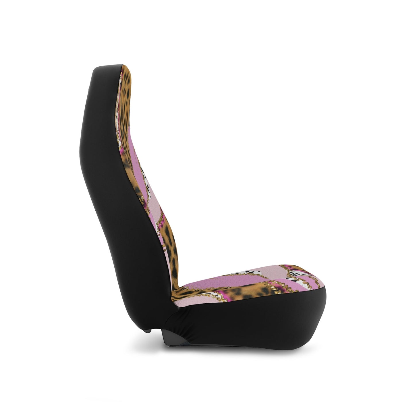Pink Cheetah Print Car Seat Covers, Two Seat Covers, Leopard Print Pink Gift for Her
