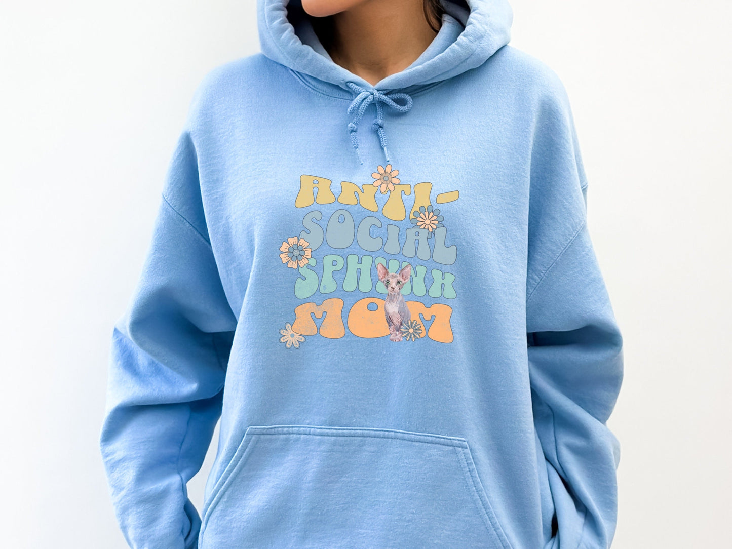 Anti-Social Sphynx Mom Cat Hoodie, Lover, Sphynx Cat Sweater, Custom Cat Shirt, Sphynx Cat Clothes, Cat Mom Sweatshirt, Cat Themed Gifts