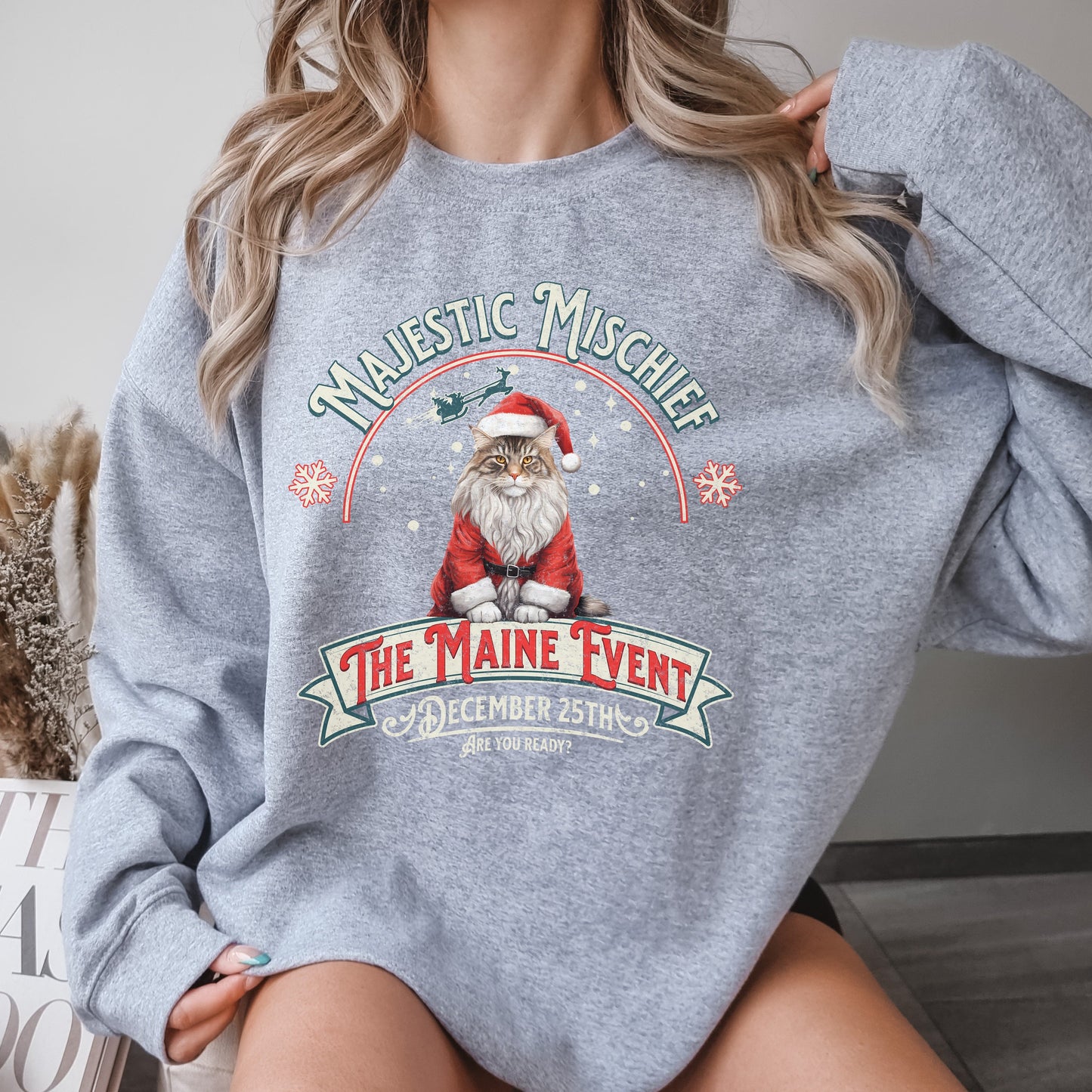 Christmas Mainecoon Cat Lover Gift, Maine Coon Sweatshirt, Mainecoone Sweater, Coone Cat Gift,Maine Coon Cat Gift, Main Coon Cat Lover Shirt