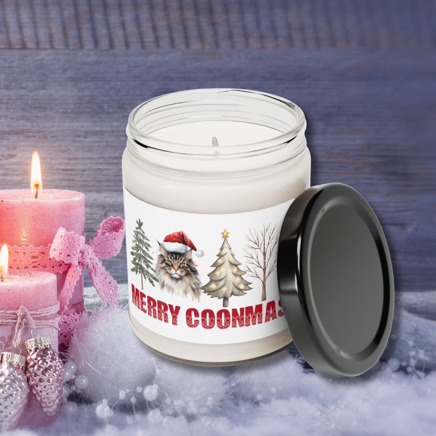 Christmas Mainecoon Candle,Cat Lover Gift,Maine Coon Soy Scented, Mainecoone Lover Gift,Coone Cat Gift,Maine Coon Cat Gift,Cat X-Mas Present