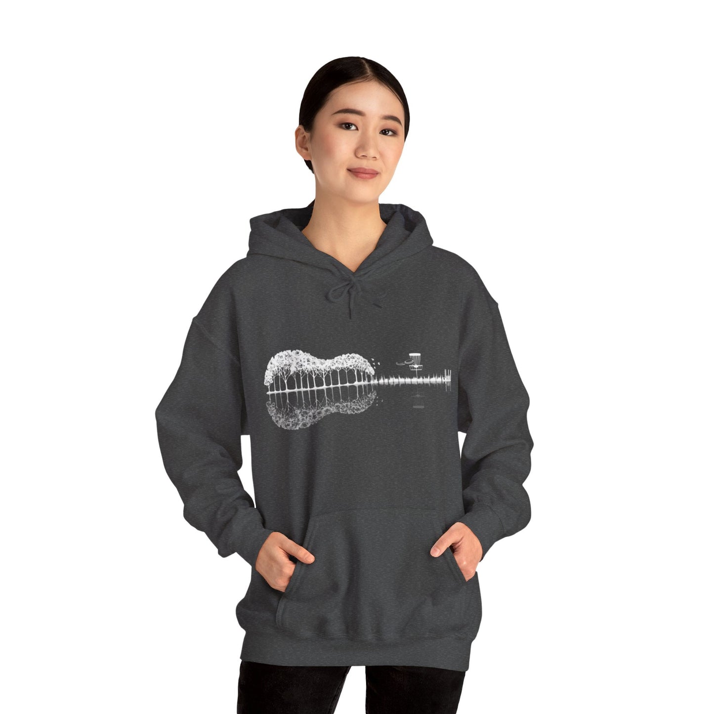 Disc Golf Guitar Hoodie, Gift for Disc Golf and Guitar Lovers, Disc Golf Shirt, Guitar Gift, Unisex Heavy Blend⢠Hooded Sweatshirt