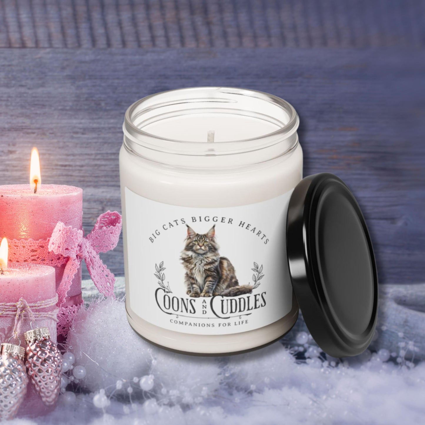 Maine Coon Candle Custom Cat Lover Gift Scented Soy Candle Retro Cat Design Cozy Cat Candle Mainecoon Cat Gift Aromatic Soy Candle
