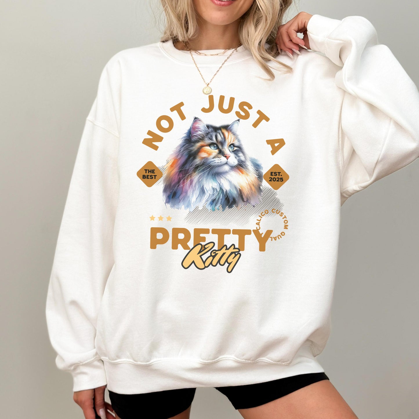 Calico Cat Lover Shirt Hoodie or Crewneck Cute Cat Design Cozy Apparel for Women Perfect Gift for Cat Owners Unique Cat Lover Clothing