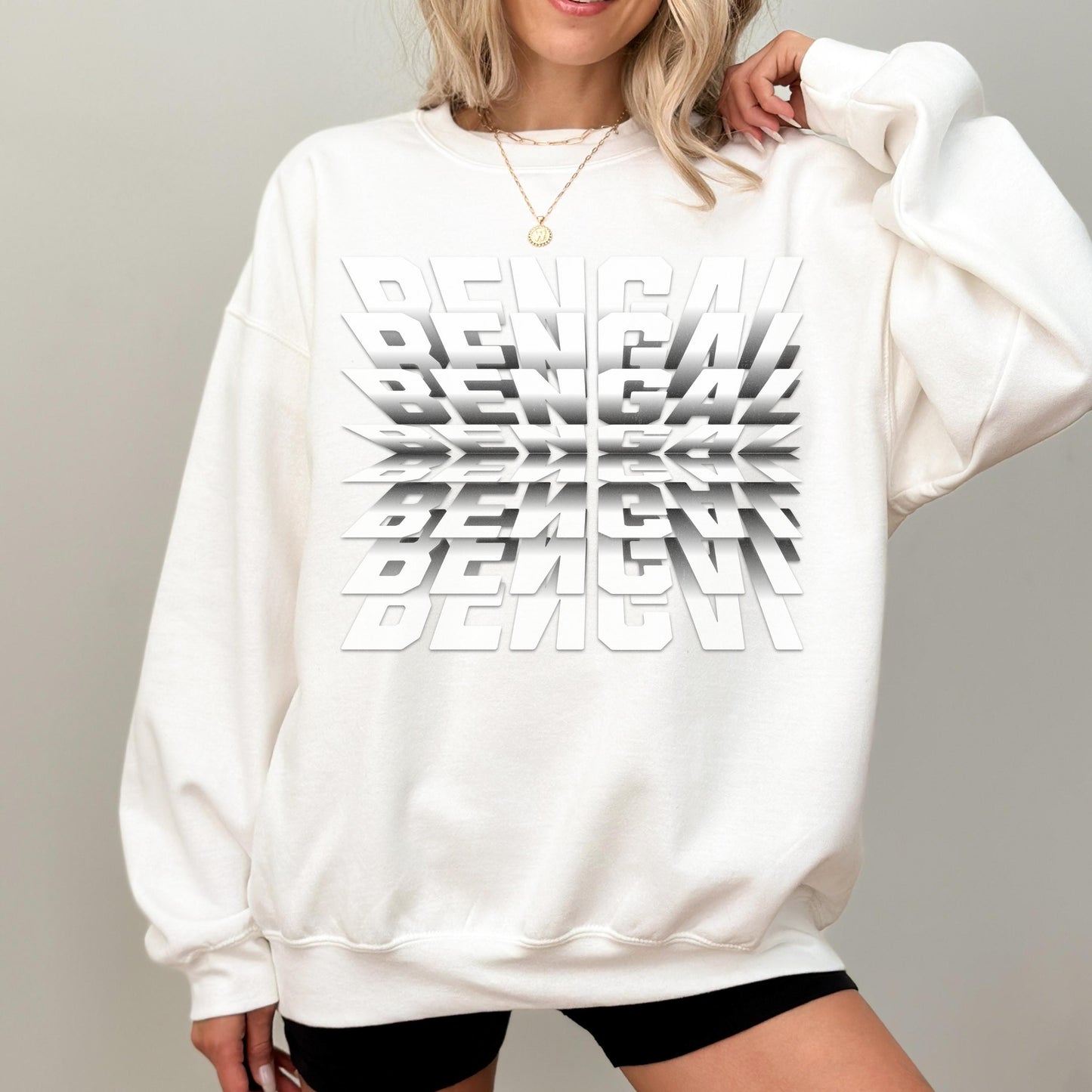 Bengal Cat Minimalist Fliptext Typography Sweatshirt, Custom Bengal Cat Lover Gift, Bengal Sweater, Bengal Cat Gift, Bengal Cat Lover Shirt