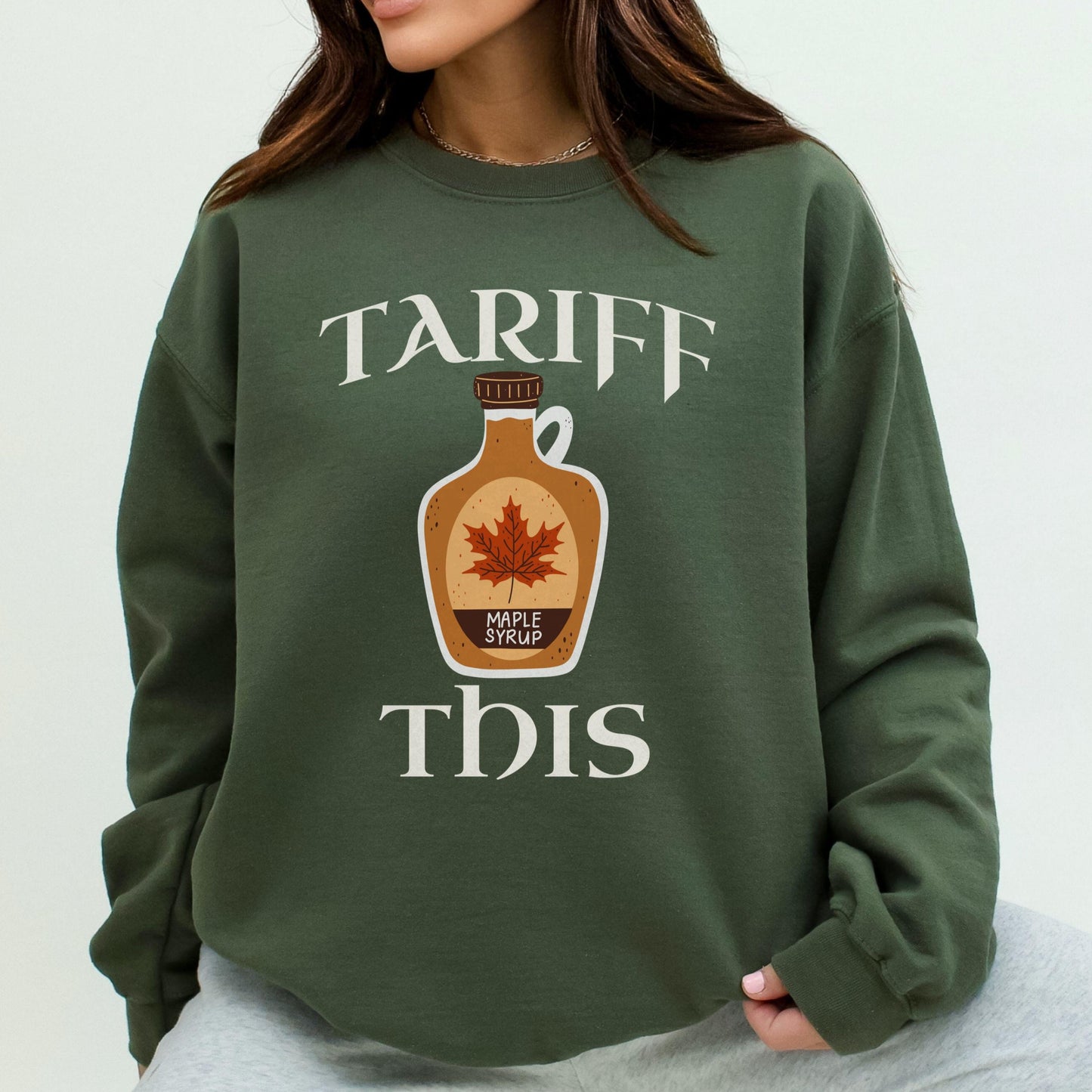 Funny No Tariff Humor St Patricks Day Maple Syrup Sweatshirt Political Irish Canadian Pride St Paddys Day Lucky Sweater Made in Canada Shirt