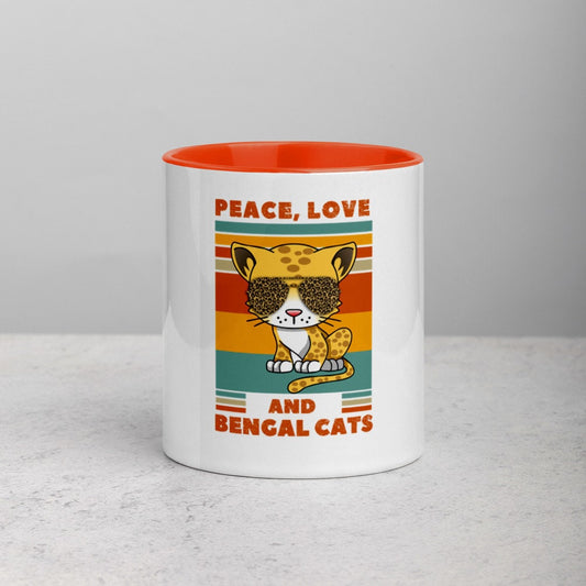 Peace, Love, and Bengal Cats | Mug with Color Inside