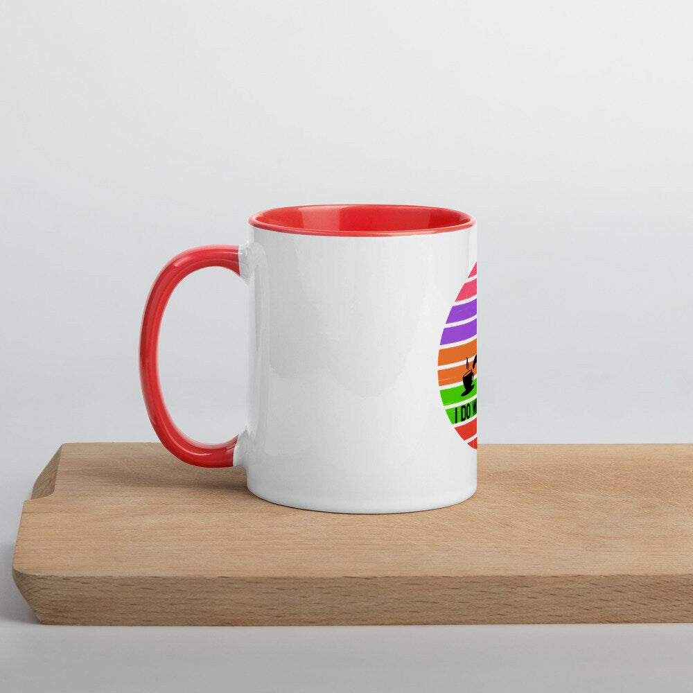 I Do What I Like | Funny Cat Retro Sunset Graphic | Mug with Color Inside