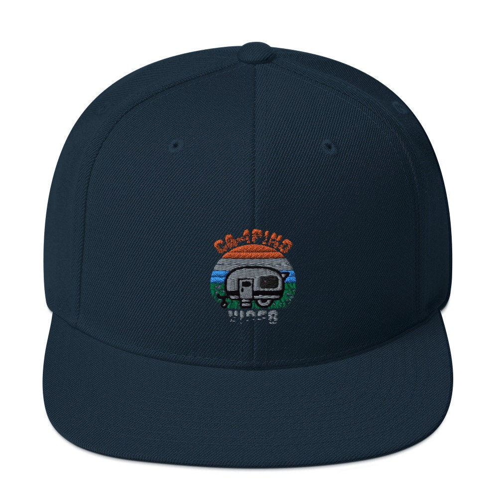 Camping Vibes Retro Sunset Graphic | Snapback Hat