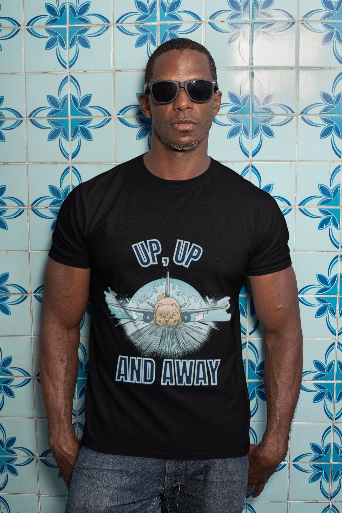 Up, Up And Away Cat Pilot | Short-Sleeve Unisex T-Shirt