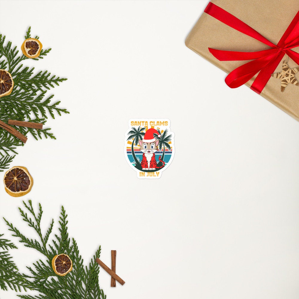 Christmas in July: Santa Claws | Bubble-free stickers