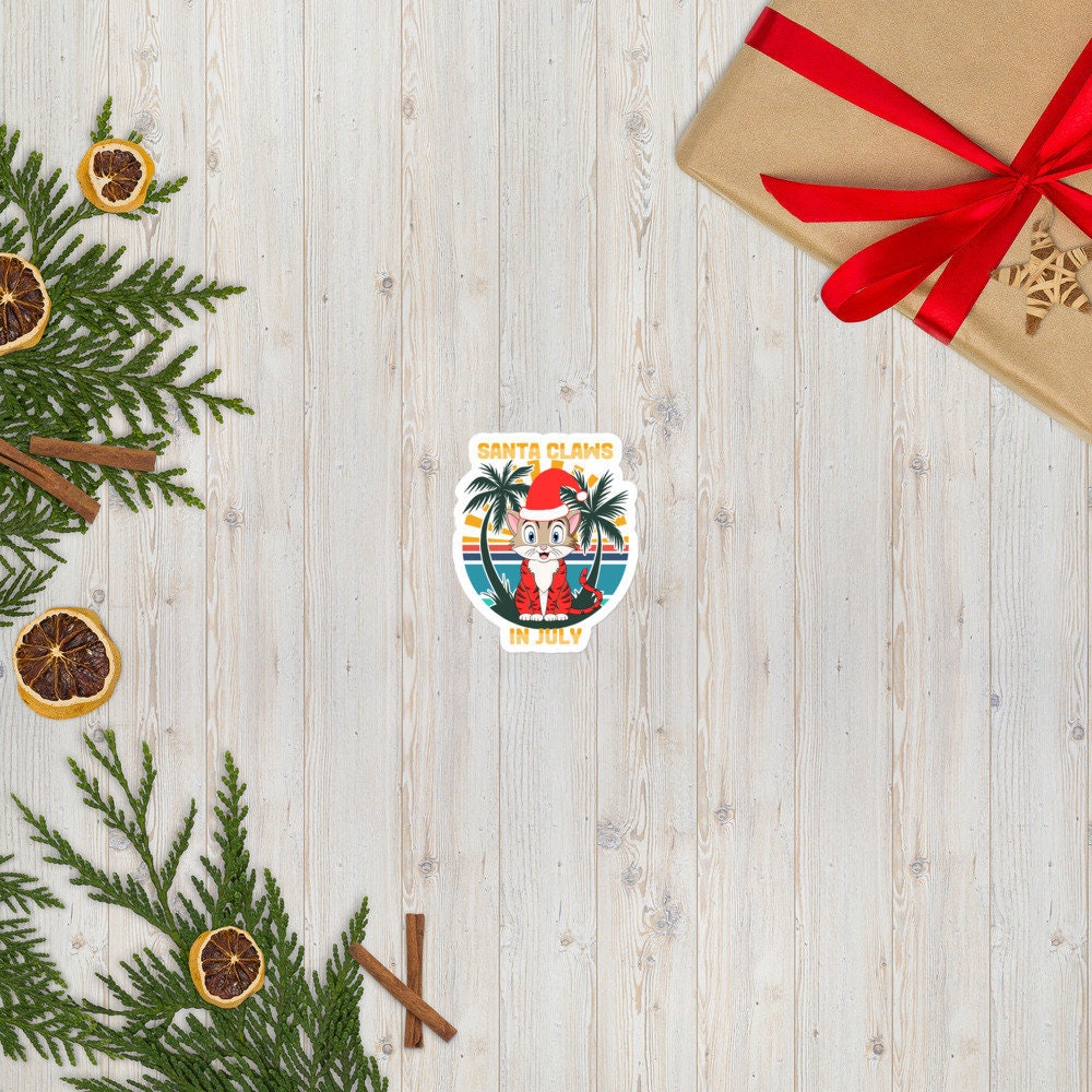 Christmas in July: Santa Claws | Bubble-free stickers