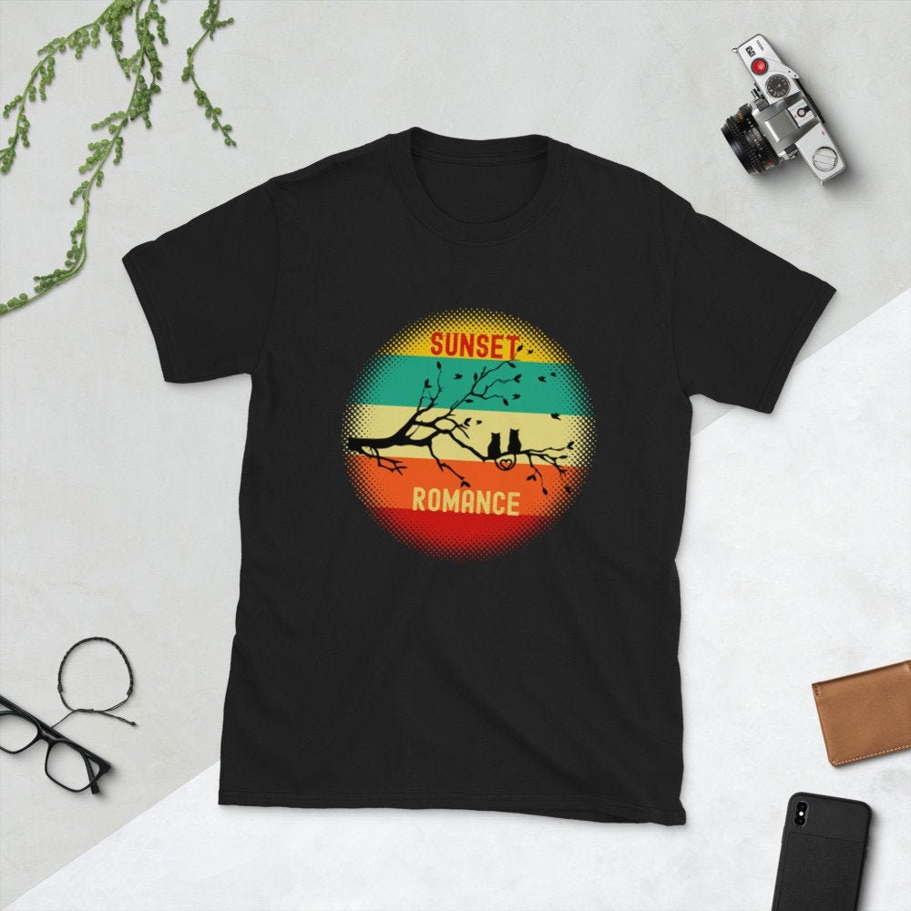 Cats Sunset Romance | Short-Sleeve Unisex T-Shirt