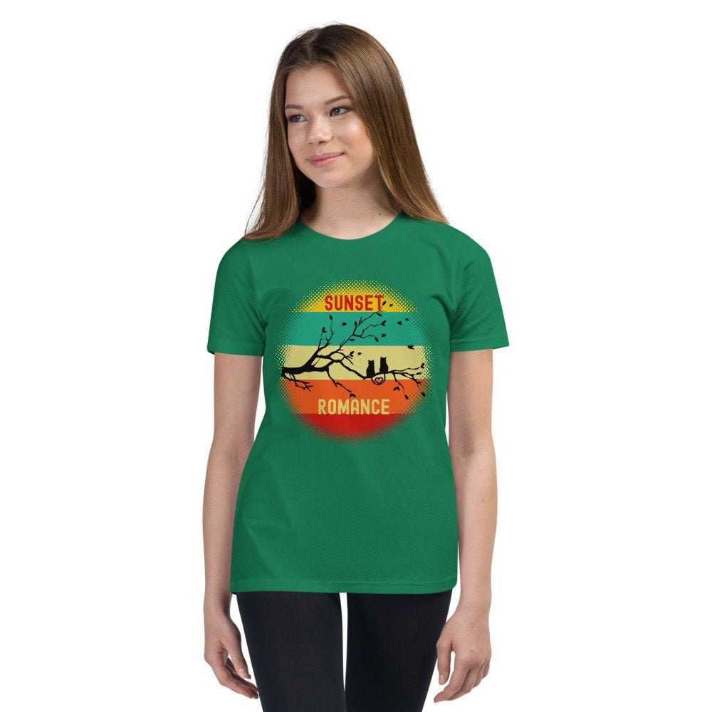 Cats Sunset Romance | Youth Short Sleeve T-Shirt
