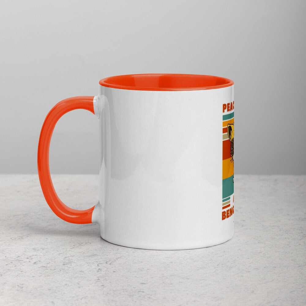 Peace, Love, and Bengal Cats | Mug with Color Inside