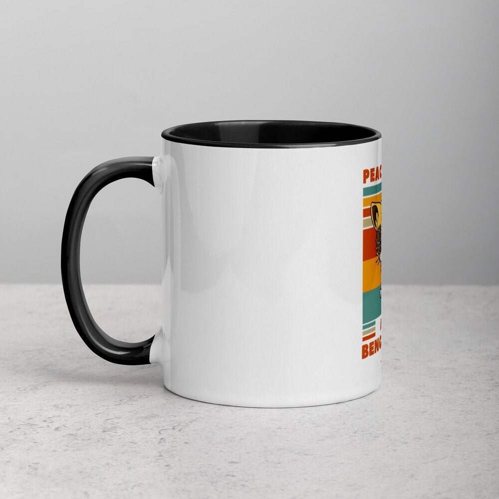 Peace, Love, and Bengal Cats | Mug with Color Inside