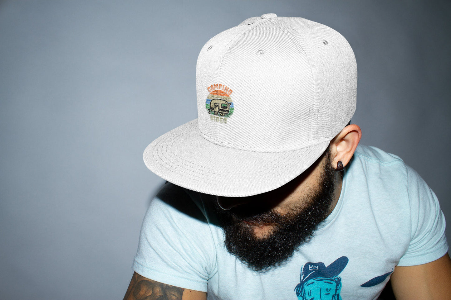Camping Vibes Retro Sunset Graphic | Snapback Hat