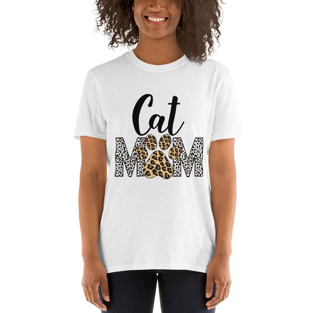 Leopard Print Cat Mom | Short-Sleeve Unisex T-Shirt