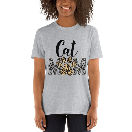 Leopard Print Cat Mom | Short-Sleeve Unisex T-Shirt
