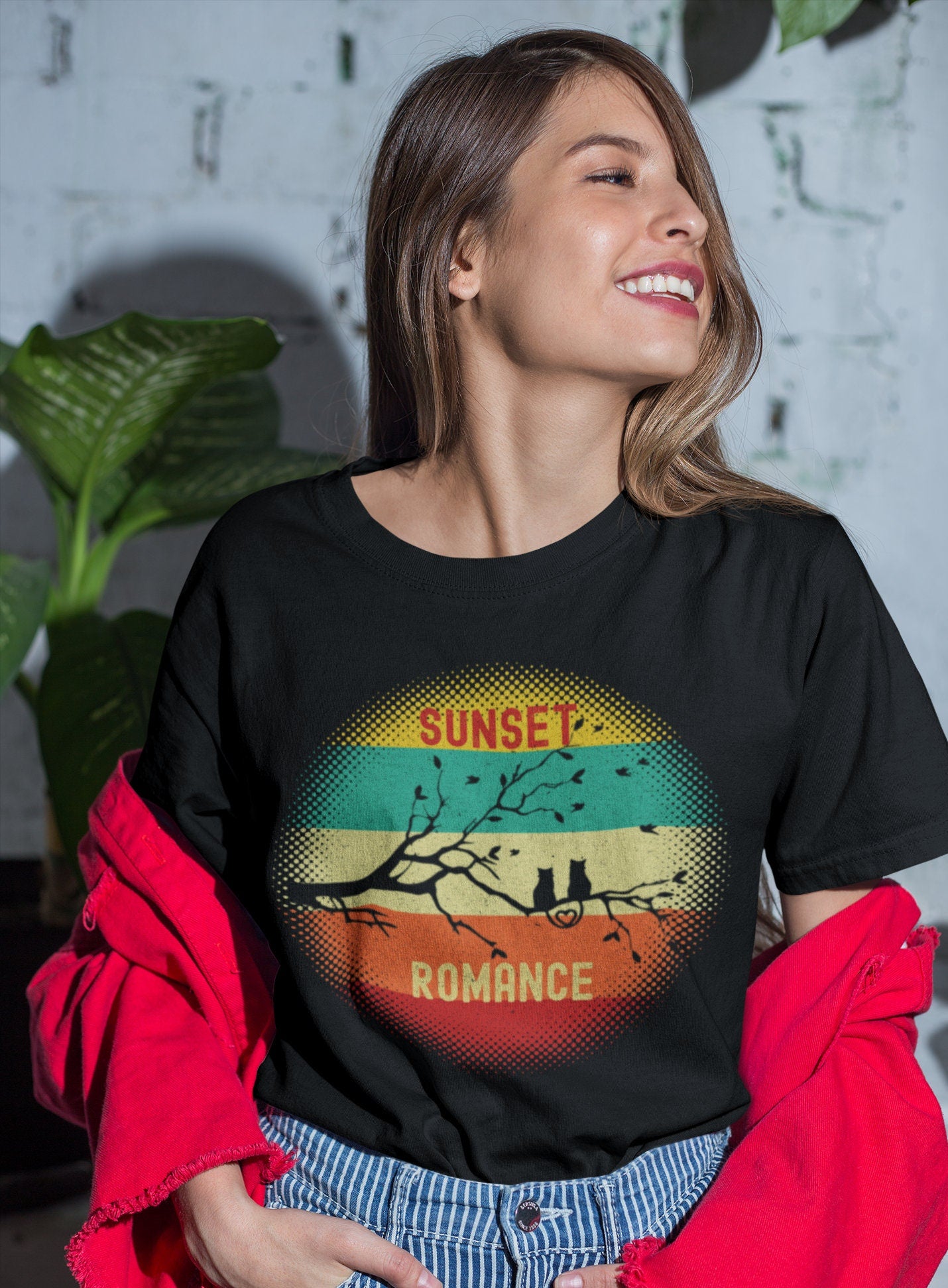 Cats Sunset Romance | Short-Sleeve Unisex T-Shirt