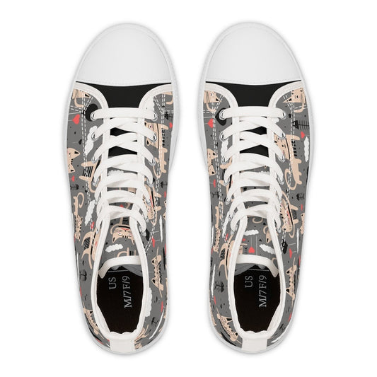 Cute Love Cats Women's High Top Sneakers