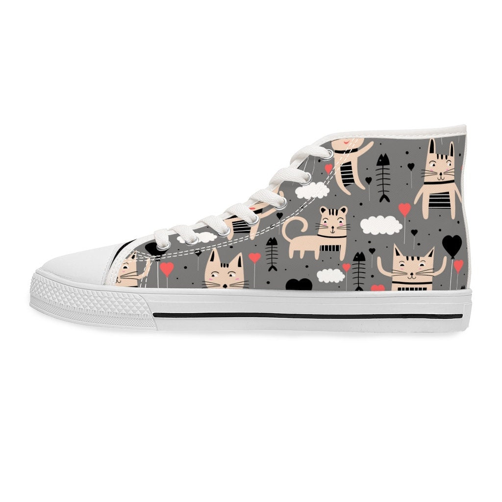Cute Love Cats Women's High Top Sneakers