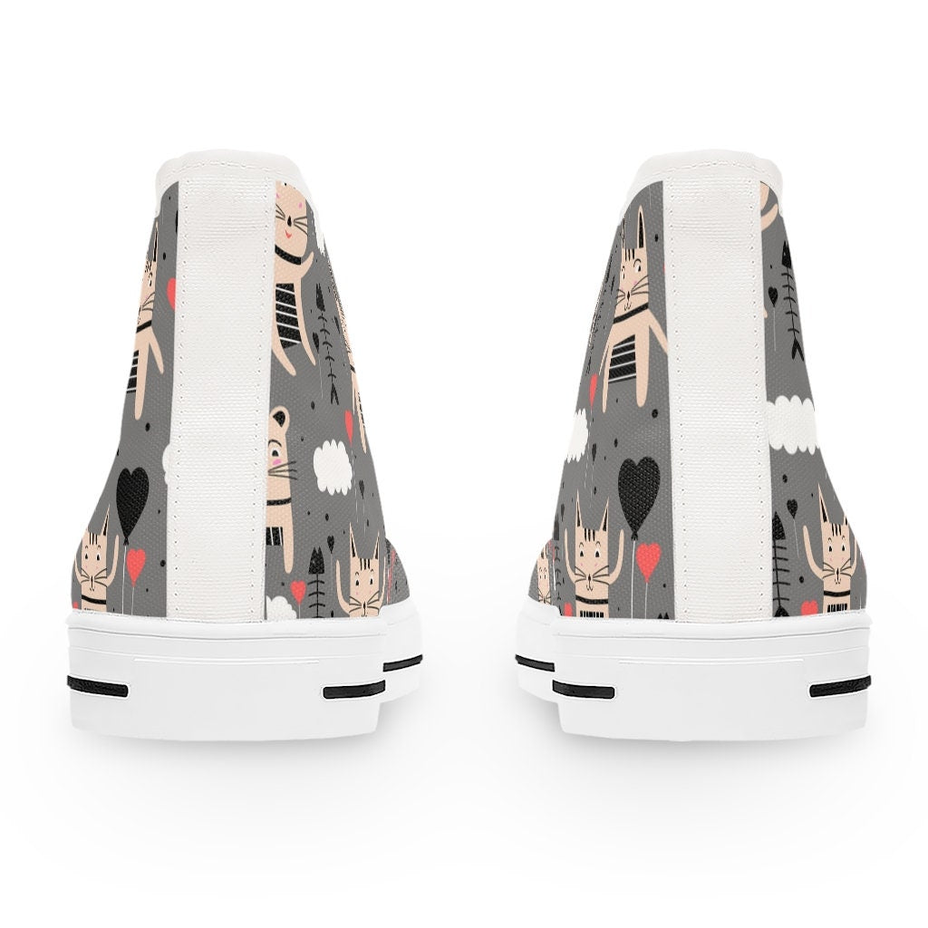 Cute Love Cats Women's High Top Sneakers
