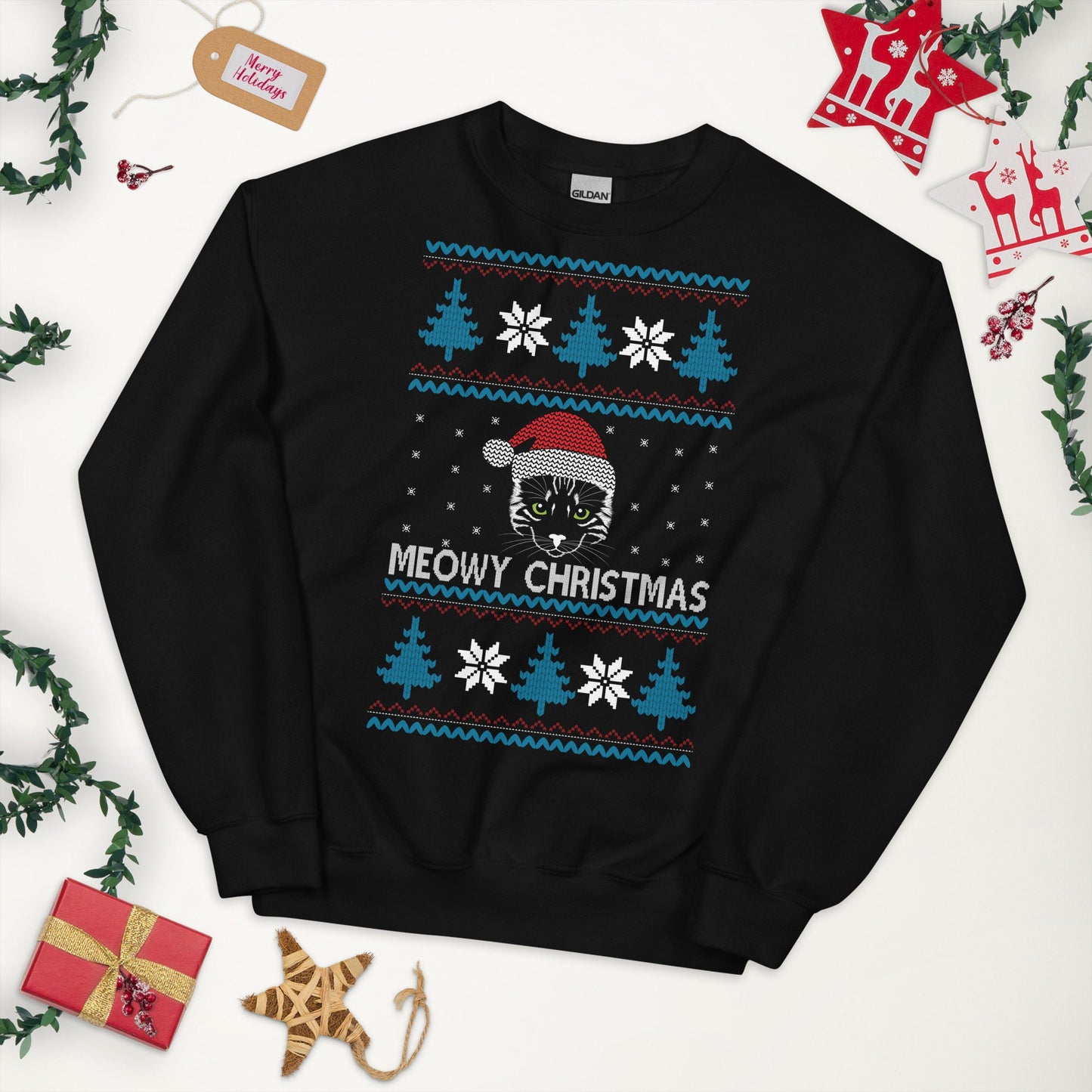 Meowy Christmas Ugly Christmas Sweater | Unisex Sweatshirt