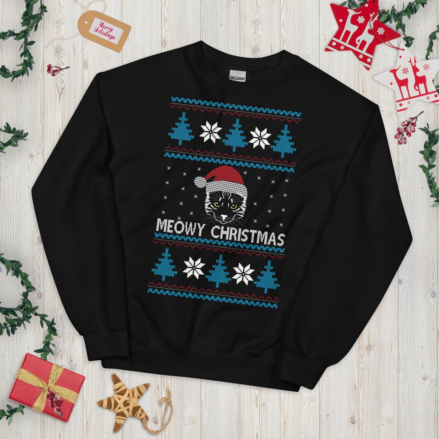 Meowy Christmas Ugly Christmas Sweater | Unisex Sweatshirt