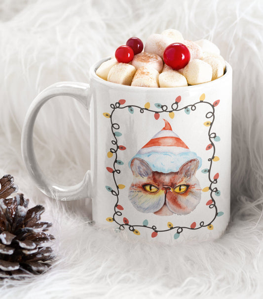 Persian Cat Christmas Mug | White Mug, 11oz