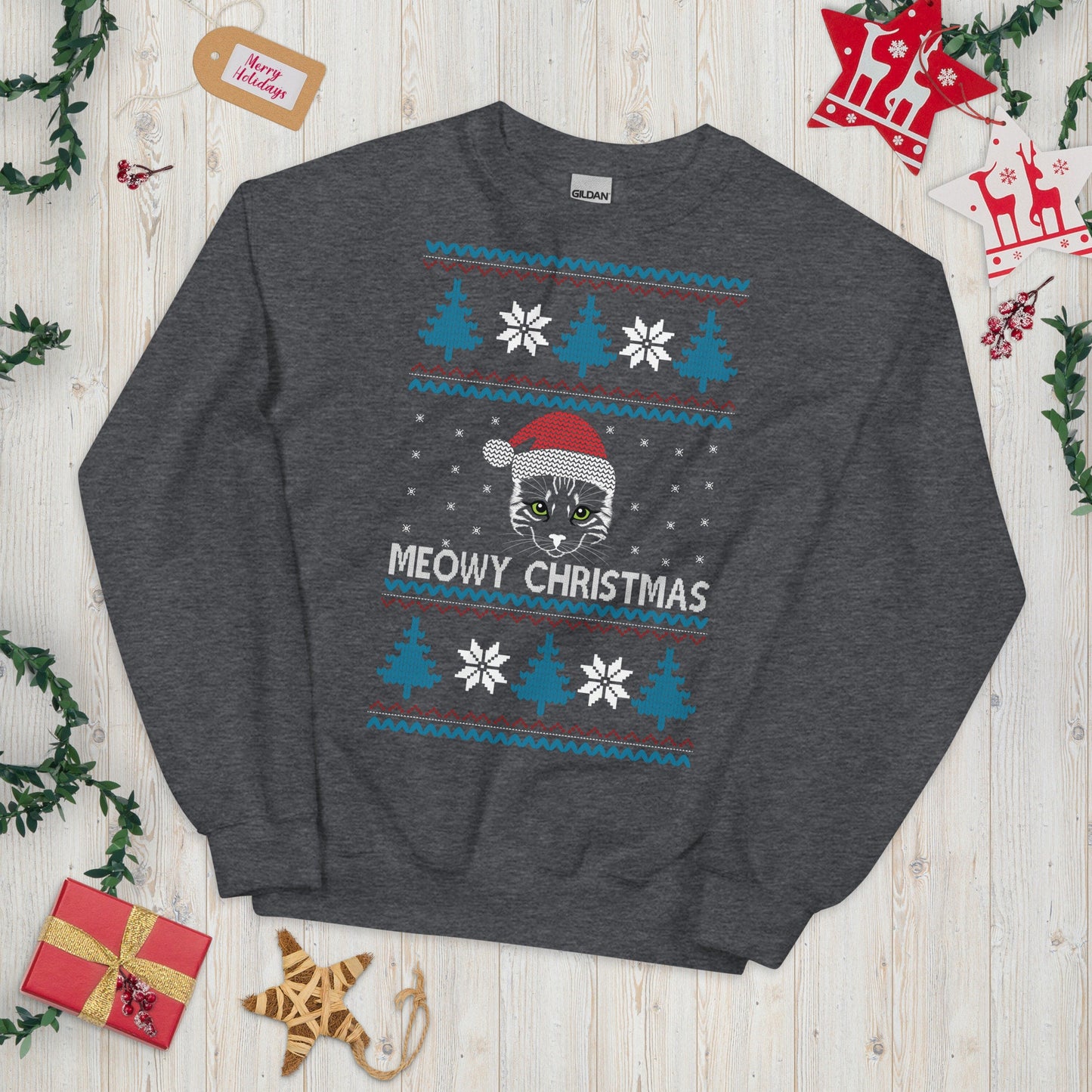 Meowy Christmas Ugly Christmas Sweater | Unisex Sweatshirt
