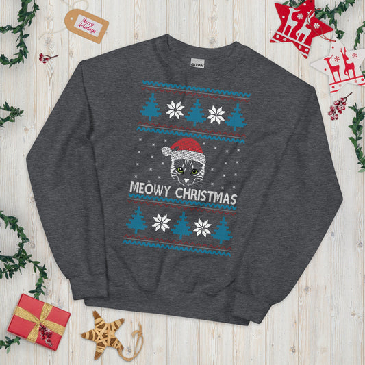 Meowy Christmas Ugly Christmas Sweater | Unisex Sweatshirt