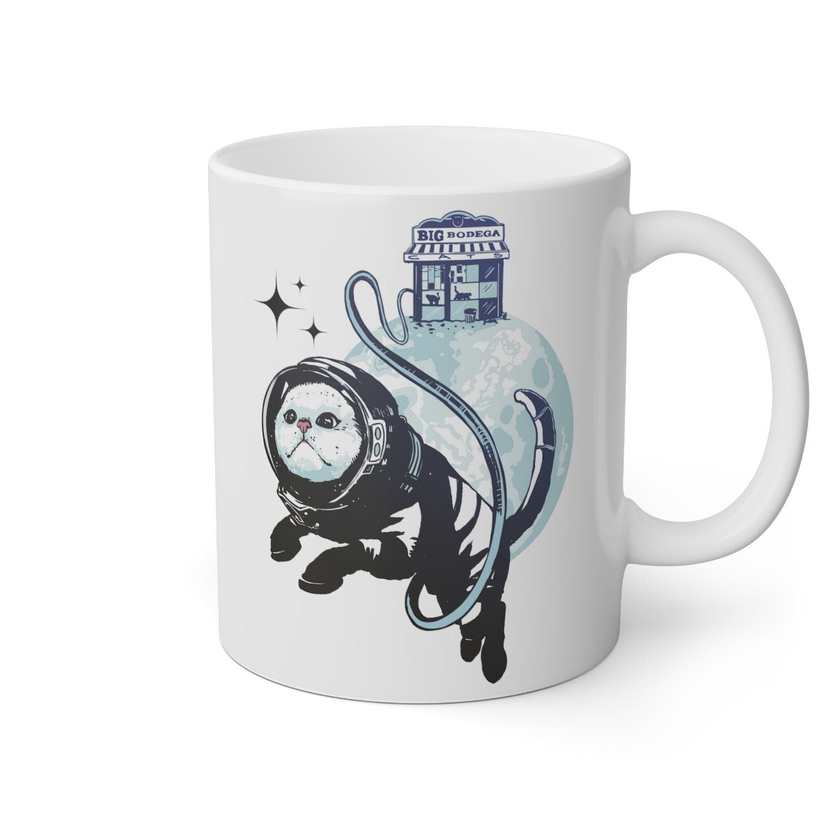 Astronaut Kitty, Space Cat, Gift for Cat Lover, Gift for Space Lover, Christmas Gift Idea, Stocking Stuffer, White Mug, 11oz