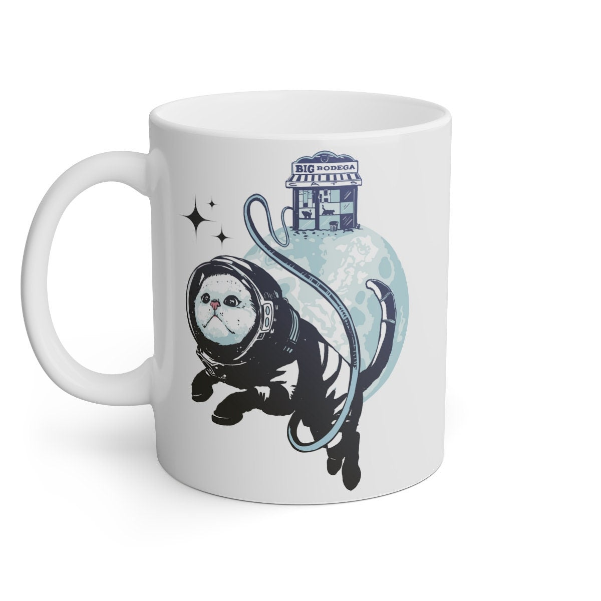 Astronaut Kitty, Space Cat, Gift for Cat Lover, Gift for Space Lover, Christmas Gift Idea, Stocking Stuffer, White Mug, 11oz