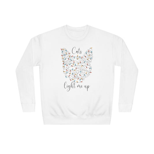 Christmas Cat Sweatshirt, Cat Tangled in Christmas Lights, Christmas Sweater, Shirt for Cat Lover