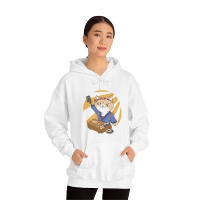 Sushi Master Cat, Sushi Cat, Kawaii Sushi Cat, Cat Dad Hoodie, Cat Mom Hoodie, Cat Present, Cat Gift, Unisex Heavy Blend Hooded Sweatshirt
