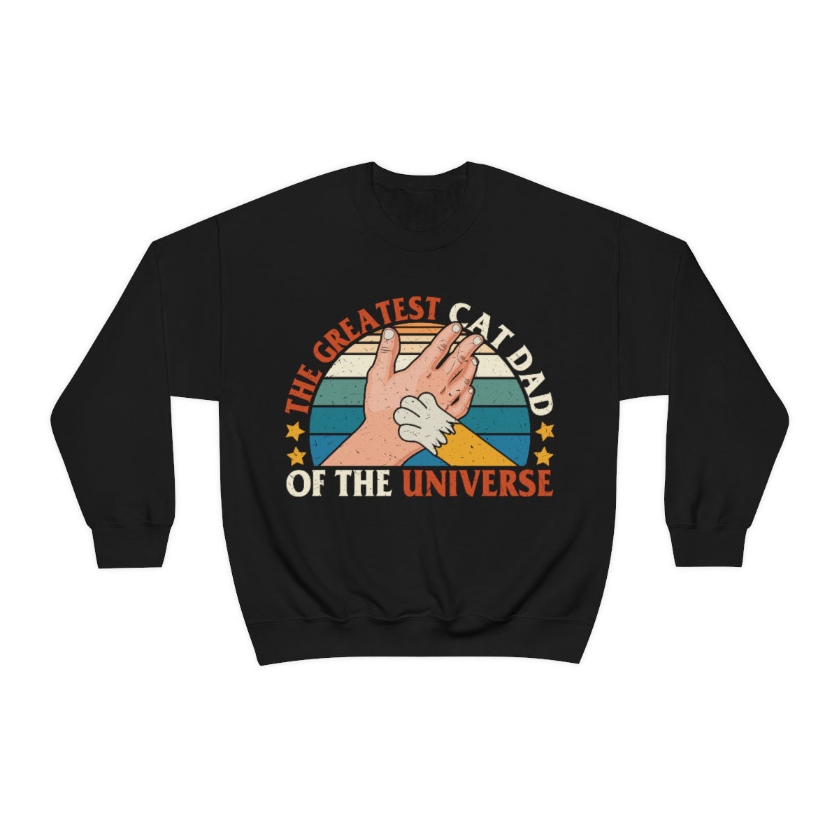The Greatest Cat Dad of the Universe, Funny Cat Dad Shirt, Fur Dad Gift, Cat Present, Cat Dad Gift, Unisex Heavy Blend Crewneck Sweatshirt