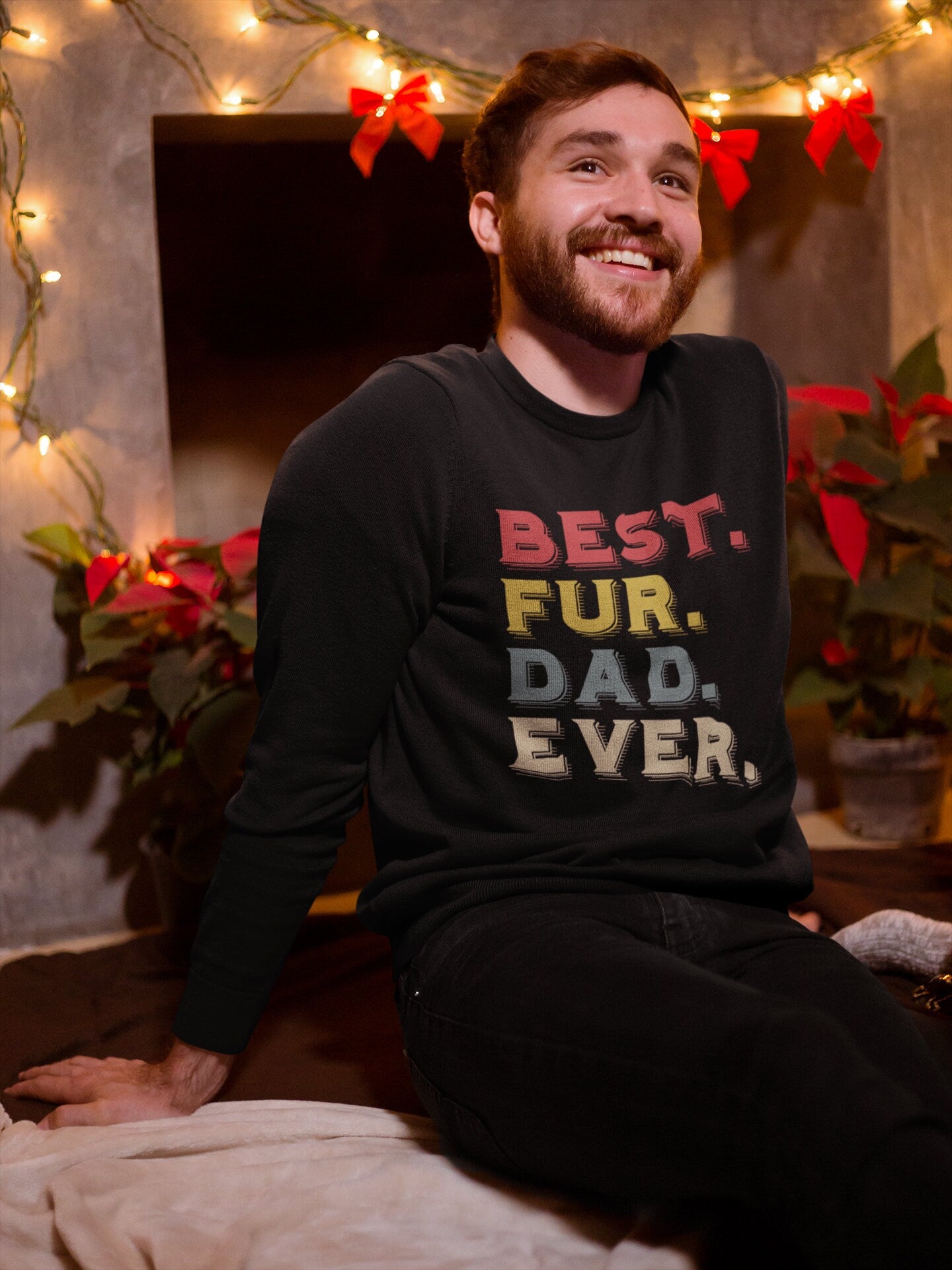 Best Fur Dad Ever, Cat or Dog Dad Gift, Best Cat Dad, Funny Cat Dad Shirt, Cat Present, Fur Dad Gift, Unisex Heavy Blend Crewneck Sweatshirt