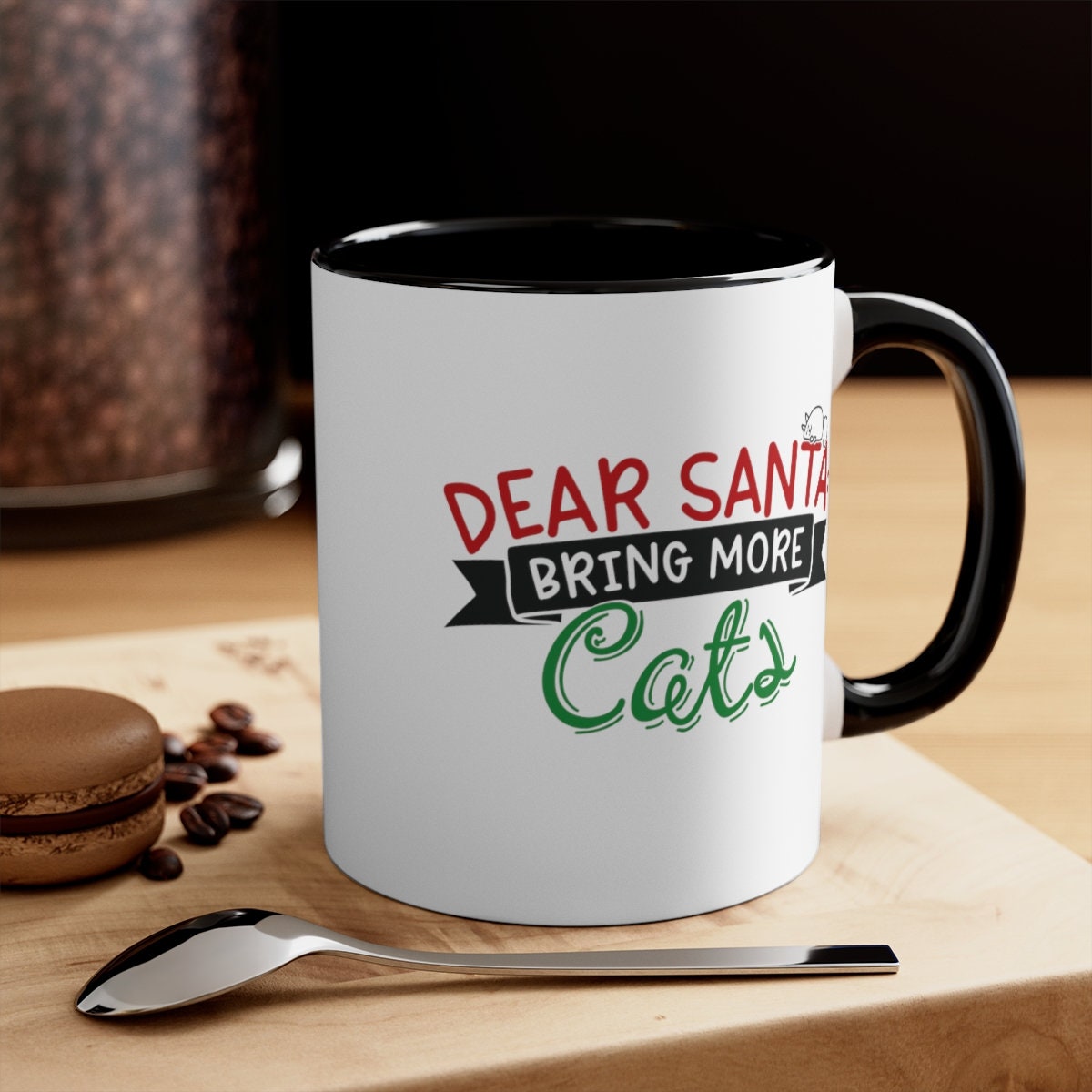 Dear Santa Bring More Cats, Funny Cat Dad Mug Fur Dad Gift Crazy Cat Lady Gift Cat Present Santa Gift for Cat Dad, Accent Coffee Mug, 11oz