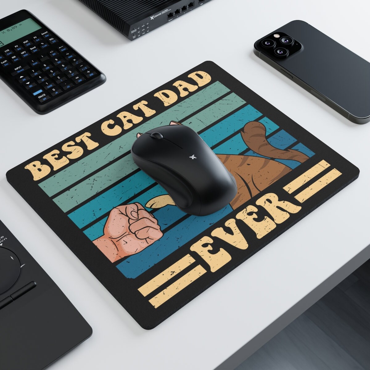 Best Cat Dad Mouse Pad, Gift for Dad, Father's Day Gift, Funny Gift for Him,Birthday Gift,Daddy gift,Gift For Father, Rectangular Mouse Pad